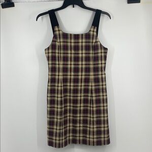 Vintage 90s Plaid Pinafore Jumper Dress Eagle’s Eye Main Line Size 8